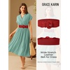 image:imageGRACE KARIN Belts for Women Suede Elastic Wide Belt Vintage Stretchy Chunky Buckle Belts SXXLSuedered