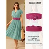 image:imageGRACE KARIN Belts for Women Suede Elastic Wide Belt Vintage Stretchy Chunky Buckle Belts SXXLSuederose