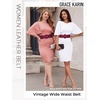 image:imageGRACE KARIN Belts for Women Suede Elastic Wide Belt Vintage Stretchy Chunky Buckle Belts SXXLSuedewine Red