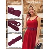 image:imageGRACE KARIN Belts for Women Suede Elastic Wide Belt Vintage Stretchy Chunky Buckle Belts SXXLSuedewine Red