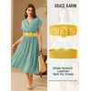 image:imageGRACE KARIN Belts for Women Suede Elastic Wide Belt Vintage Stretchy Chunky Buckle Belts SXXLSuedeyellow