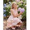 image:imageGRACE KARIN Girls Floral Smocked Dress Summer Layered Tie Shoulder Bowknot Flowy Dresses for 714 YearsApricot Pink Floral