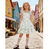 image:imageGRACE KARIN Girls Floral Smocked Dress Summer Layered Tie Shoulder Bowknot Flowy Dresses for 714 YearsGreen