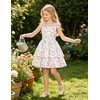 image:imageGRACE KARIN Girls Floral Smocked Dress Summer Layered Tie Shoulder Bowknot Flowy Dresses for 714 YearsWhite Pink Floral