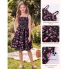 image:imageGRACE KARIN Girls Floral Summer Dress Tween Girl 2 Layerr Cami Smocked Dresses Boho Midi Sundress Size 716Black Pink Floral