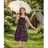 image:imageGRACE KARIN Girls Floral Summer Dress Tween Girl 2 Layerr Cami Smocked Dresses Boho Midi Sundress Size 716Black Pink Floral