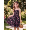 image:imageGRACE KARIN Girls Floral Summer Dress Tween Girl 2 Layerr Cami Smocked Dresses Boho Midi Sundress Size 716Black Pink Floral