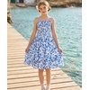 image:imageGRACE KARIN Girls Floral Summer Dress Tween Girl 2 Layerr Cami Smocked Dresses Boho Midi Sundress Size 716Blue Big Floral