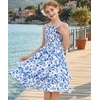 image:imageGRACE KARIN Girls Floral Summer Dress Tween Girl 2 Layerr Cami Smocked Dresses Boho Midi Sundress Size 716Blue Big Floral