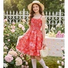 image:imageGRACE KARIN Girls Floral Summer Dress Tween Girl 2 Layerr Cami Smocked Dresses Boho Midi Sundress Size 716Orange White Floral