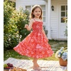image:imageGRACE KARIN Girls Floral Summer Dress Tween Girl 2 Layerr Cami Smocked Dresses Boho Midi Sundress Size 716Orange White Floral