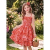 image:imageGRACE KARIN Girls Floral Summer Dress Tween Girl 2 Layerr Cami Smocked Dresses Boho Midi Sundress Size 716Orange White Floral