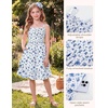 image:imageGRACE KARIN Girls Floral Summer Dress Tween Girl 2 Layerr Cami Smocked Dresses Boho Midi Sundress Size 716White Blue Floral