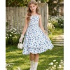 image:imageGRACE KARIN Girls Floral Summer Dress Tween Girl 2 Layerr Cami Smocked Dresses Boho Midi Sundress Size 716White Blue Floral