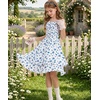 image:imageGRACE KARIN Girls Floral Summer Dress Tween Girl 2 Layerr Cami Smocked Dresses Boho Midi Sundress Size 716White Blue Floral