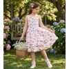image:imageGRACE KARIN Girls Floral Summer Dress Tween Girl 2 Layerr Cami Smocked Dresses Boho Midi Sundress Size 716White Pink Floral