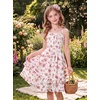 image:imageGRACE KARIN Girls Floral Summer Dress Tween Girl 2 Layerr Cami Smocked Dresses Boho Midi Sundress Size 716White Pink Floral