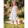 image:imageGRACE KARIN Girls Floral Summer Dress Tween Girl 2 Layerr Cami Smocked Dresses Boho Midi Sundress Size 716White Purple Floral