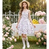 image:imageGRACE KARIN Girls Floral Summer Dress Tween Girl 2 Layerr Cami Smocked Dresses Boho Midi Sundress Size 716White Purple Floral