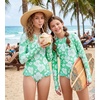 image:imageGRACE KARIN Girls One Piece Swimsuits Long Sleeve Bathing Suits Swimwear 514YGreen Floral