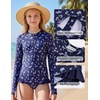 image:imageGRACE KARIN Girls One Piece Swimsuits Long Sleeve Bathing Suits Swimwear 514YNavy Blue Daisy