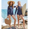 image:imageGRACE KARIN Girls One Piece Swimsuits Long Sleeve Bathing Suits Swimwear 514YNavy Blue Daisy