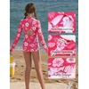 image:imageGRACE KARIN Girls One Piece Swimsuits Long Sleeve Bathing Suits Swimwear 514YPink White Floral