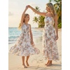 image:imageGRACE KARIN Mommy and Me Floral Smocked DressSpaghetti Strap Boho DressSummer Maxi Dress with PocketsApricot Flower