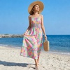 image:imageGRACE KARIN Mommy and Me Floral Smocked DressSpaghetti Strap Boho DressSummer Maxi Dress with PocketsBlue