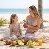 image:imageGRACE KARIN Mommy and Me Floral Smocked DressSpaghetti Strap Boho DressSummer Maxi Dress with PocketsBlue