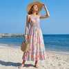 image:imageGRACE KARIN Mommy and Me Floral Smocked DressSpaghetti Strap Boho DressSummer Maxi Dress with PocketsBlue