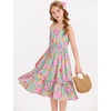 image:imageGRACE KARIN Mommy and Me Floral Smocked DressSpaghetti Strap Boho DressSummer Maxi Dress with PocketsBlue