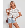 image:imageGRACE KARIN Women Short Sleeve Cardigan 2026 Summer Knitted Sweater Tops Basic Crew Neck Crop Outfits02 White Black