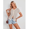 image:imageGRACE KARIN Women Short Sleeve Cardigan 2026 Summer Knitted Sweater Tops Basic Crew Neck Crop OutfitsApricot Black