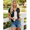 image:imageGRACE KARIN Women Short Sleeve Cardigan 2026 Summer Knitted Sweater Tops Basic Crew Neck Crop OutfitsBlack