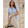 image:imageGRACE KARIN Women Short Sleeve Cardigan 2026 Summer Knitted Sweater Tops Basic Crew Neck Crop OutfitsBlue White
