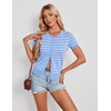 image:imageGRACE KARIN Women Short Sleeve Cardigan 2026 Summer Knitted Sweater Tops Basic Crew Neck Crop OutfitsBlue White