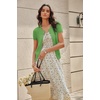 image:imageGRACE KARIN Women Short Sleeve Cardigan 2026 Summer Knitted Sweater Tops Basic Crew Neck Crop OutfitsForest Green