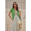 image:imageGRACE KARIN Women Short Sleeve Cardigan 2026 Summer Knitted Sweater Tops Basic Crew Neck Crop OutfitsForest Green
