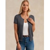 image:imageGRACE KARIN Women Short Sleeve Cardigan 2026 Summer Knitted Sweater Tops Basic Crew Neck Crop OutfitsGray Heather