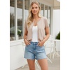 image:imageGRACE KARIN Women Short Sleeve Cardigan 2026 Summer Knitted Sweater Tops Basic Crew Neck Crop OutfitsKhaki
