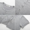 image:imageGRACE KARIN Women Short Sleeve Cardigan 2026 Summer Knitted Sweater Tops Basic Crew Neck Crop OutfitsLight Gray