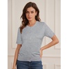 image:imageGRACE KARIN Women Short Sleeve Cardigan 2026 Summer Knitted Sweater Tops Basic Crew Neck Crop OutfitsLight Gray