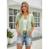image:imageGRACE KARIN Women Short Sleeve Cardigan 2026 Summer Knitted Sweater Tops Basic Crew Neck Crop OutfitsLight Green