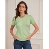 image:imageGRACE KARIN Women Short Sleeve Cardigan 2026 Summer Knitted Sweater Tops Basic Crew Neck Crop OutfitsLight Green