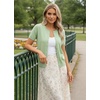 image:imageGRACE KARIN Women Short Sleeve Cardigan 2026 Summer Knitted Sweater Tops Basic Crew Neck Crop OutfitsLight Green