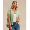image:imageGRACE KARIN Women Short Sleeve Cardigan 2026 Summer Knitted Sweater Tops Basic Crew Neck Crop OutfitsLight Green