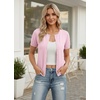 image:imageGRACE KARIN Women Short Sleeve Cardigan 2026 Summer Knitted Sweater Tops Basic Crew Neck Crop OutfitsLight Pink