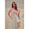 image:imageGRACE KARIN Women Short Sleeve Cardigan 2026 Summer Knitted Sweater Tops Basic Crew Neck Crop OutfitsLight Pink1