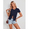 image:imageGRACE KARIN Women Short Sleeve Cardigan 2026 Summer Knitted Sweater Tops Basic Crew Neck Crop OutfitsNavy